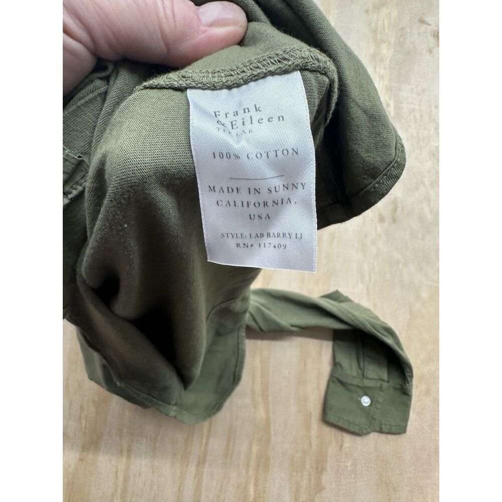 NEW Frank & Eileen Barry Relaxed button up Shirt in Army SZ XS Jersey Knit - Picture 3 of 4